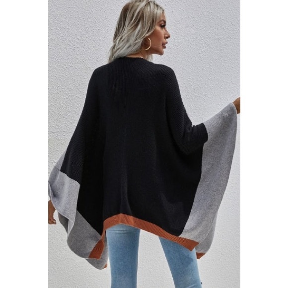 Multi-color block open front cardigan - Picture 2 of 2